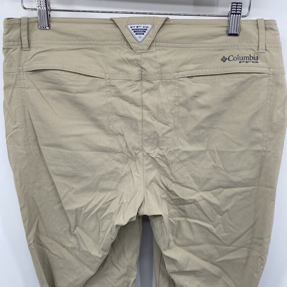 COLUMBIA PFG Khaki Cropped Outdoor Camping Fishing Pants Size 10 Inseam 20" - Picture 3 of 7